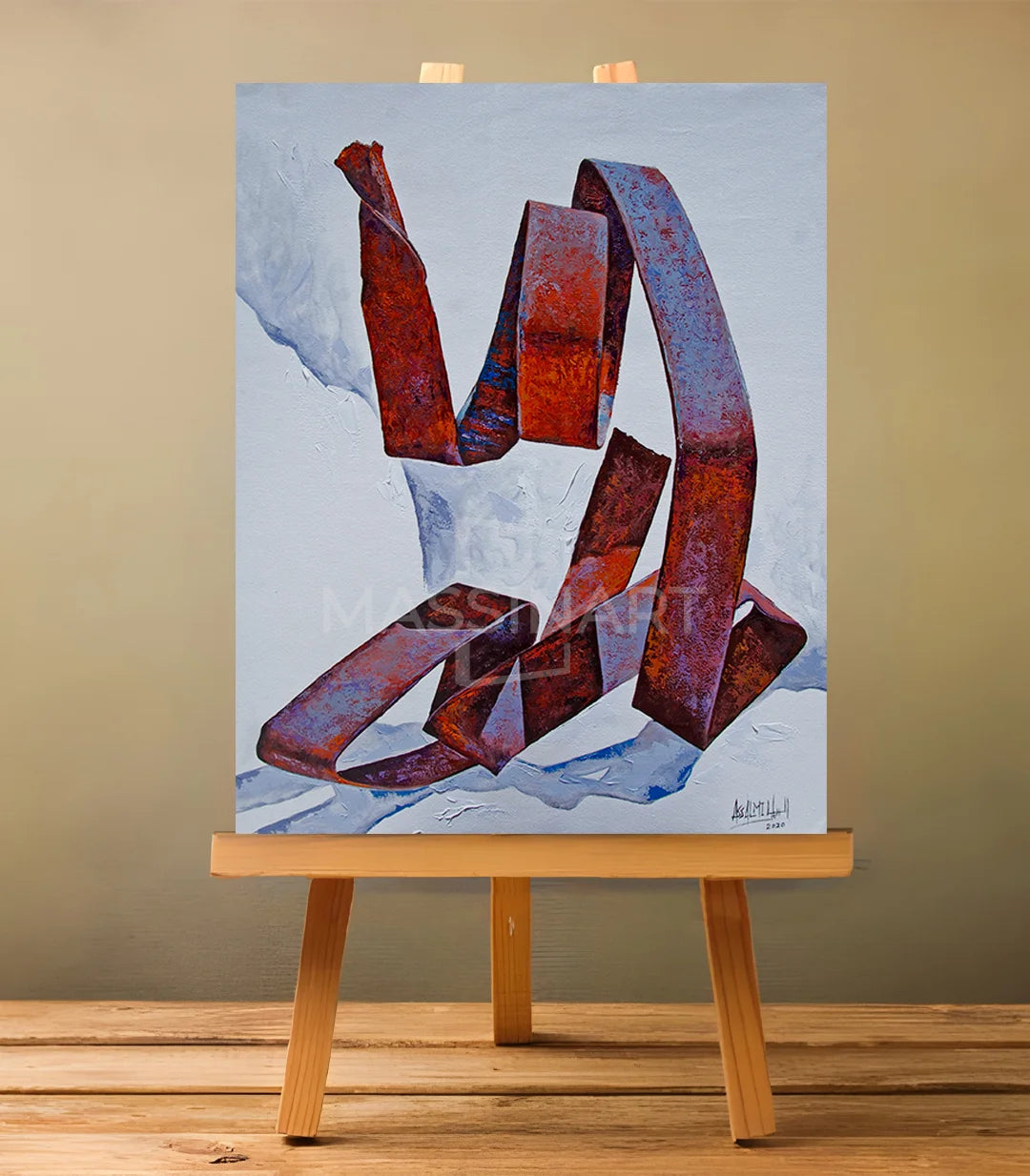 Nœud rouillé II - signé par l'artiste Mohamed Assalmi.